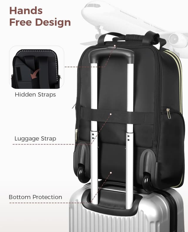 Thumbnail 6 de Ponhog Rolling Laptop Travel Backpack 15.6" wheeled backpack