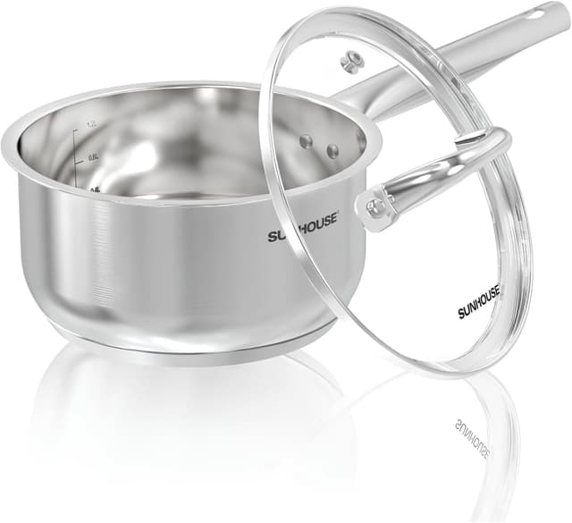 Imagen de SUNHOUSE 3-Quart Stainless Steel Saucepan with Lid en OfertitasTOP
