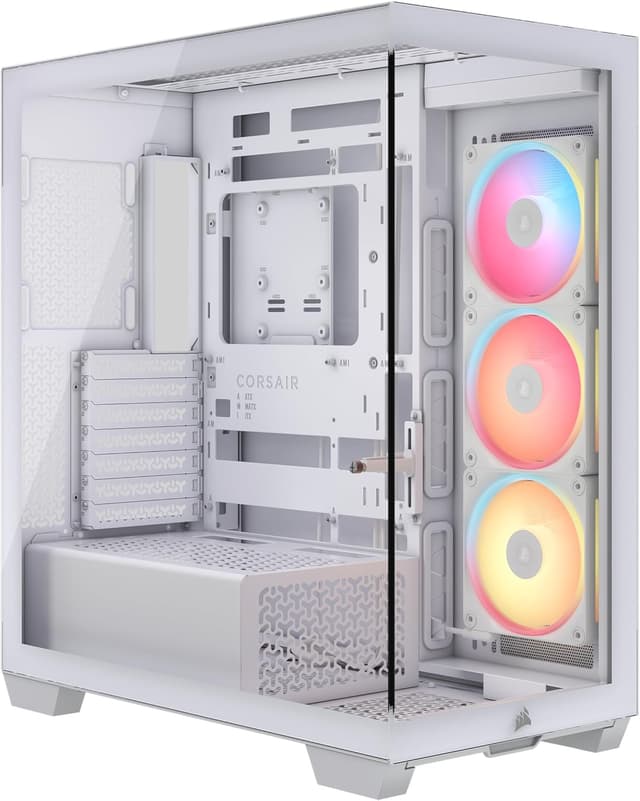 Detalle de CORSAIR 3500X LX-R RGB iCUE LINK (3 ventole LX120-R preinstallate, Hub iCUE LINK) Mid-Tower bianco