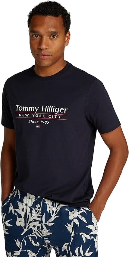 Detalle de Tommy Hilfiger Center Stack tee camiseta S azul
