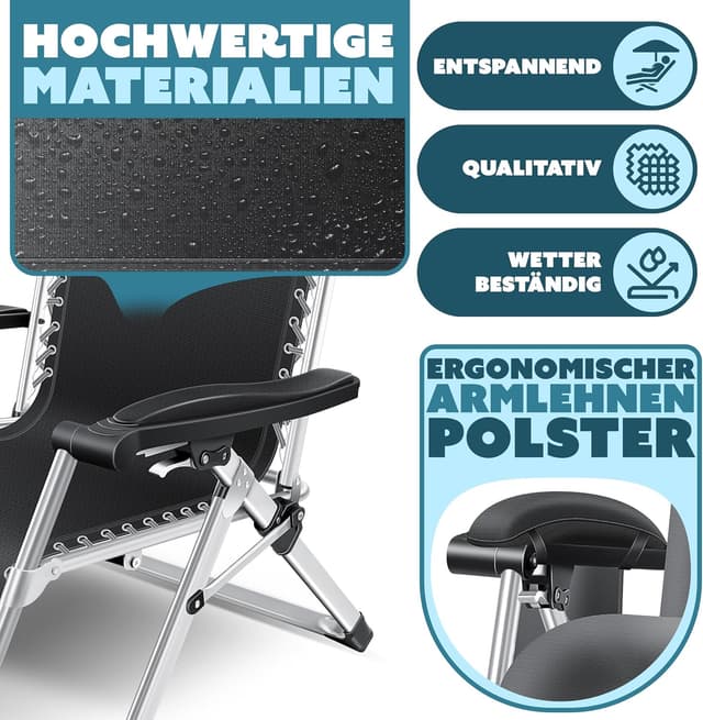 Thumbnail 6 de KESSER Sonnenliege XXL extra breit mit verstellbarer Rückenlehne, Wetterfest bis 200 kg, Anthrazit