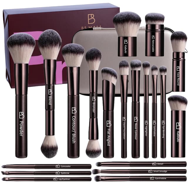 Detalle de Professional Makeup Brushes BS-MALL 20pcs ⚙