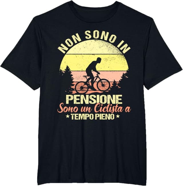 Detalle 2 de T-shirt “Non sono in pensione sono un ciclista a tempo pieno” uomo