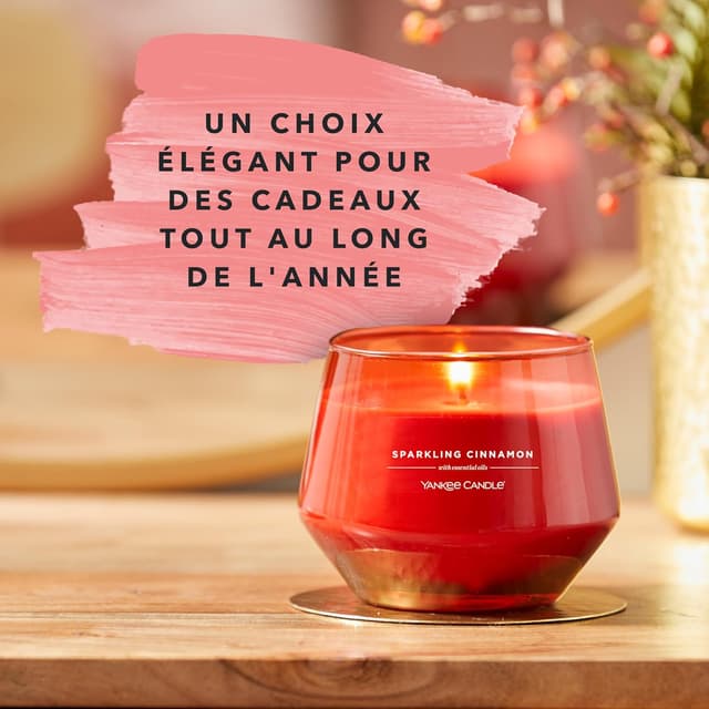 Detalle 2 de Yankee Candle Studio Cannelle Pétillante – bougie parfumée moyenne, combustion 35 à 50 h