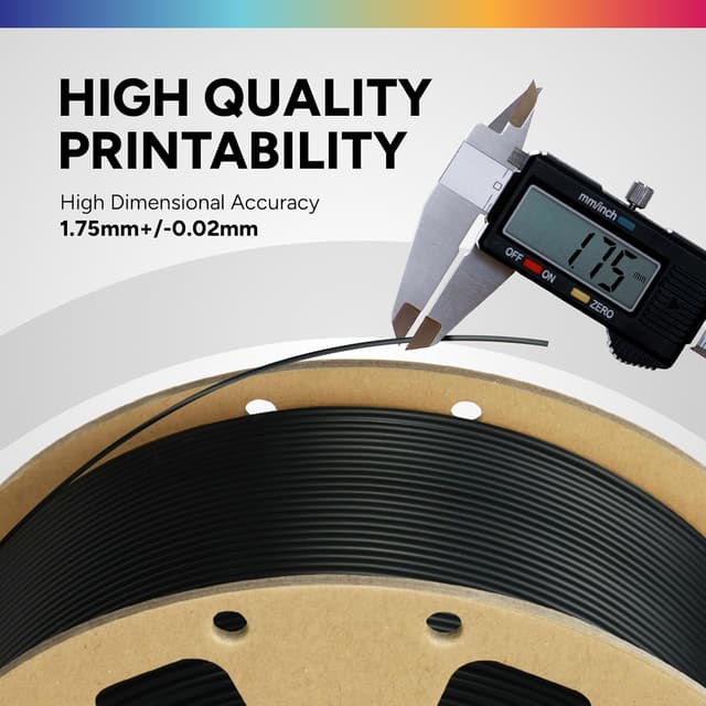 Detalle de OVERTURE 10KG Bundle PLA Filament (1.75mm) — 10-Pack 1kg Spools, Black