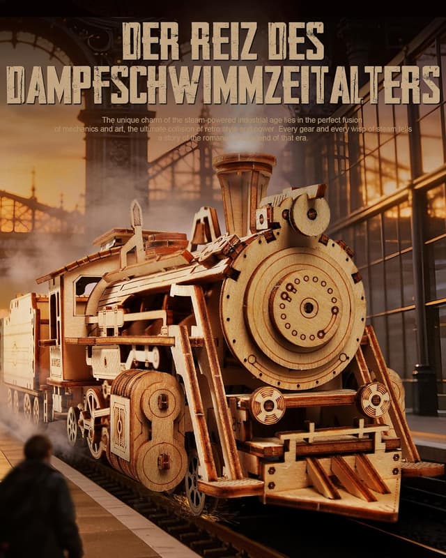 Detalle de Robotime Treno 3D Puzzle modello kit meccanico per autoassemblaggio