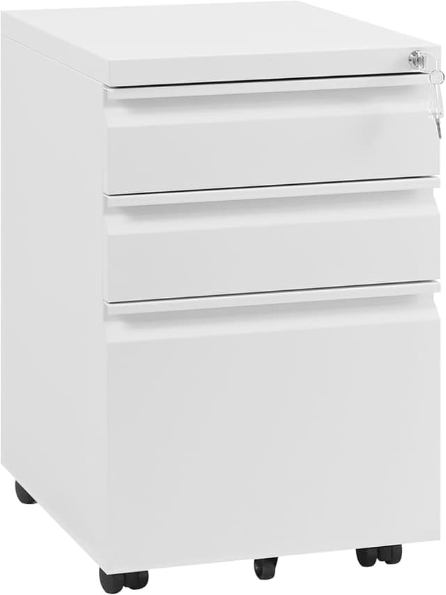 Detalle de WOLTU Archivador Móvil con 3 Cajones y Cerradura 🗄