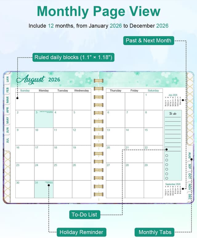 Thumbnail 3 de 2026 Diary A5 Week to View Planner