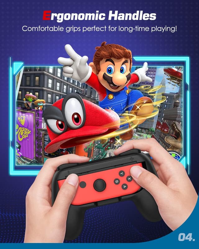 Detalle 2 de Switch Joy-Con-Grip von MoKo für 2 Stück