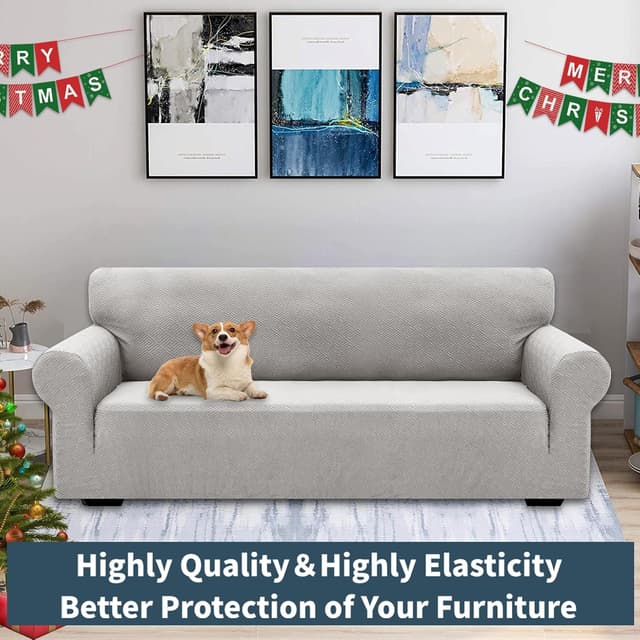 Detalle de Ystyle Copridivano 3 posti con braccioli Silver Grigio, super elasticizzato antiscivolo antigraffio