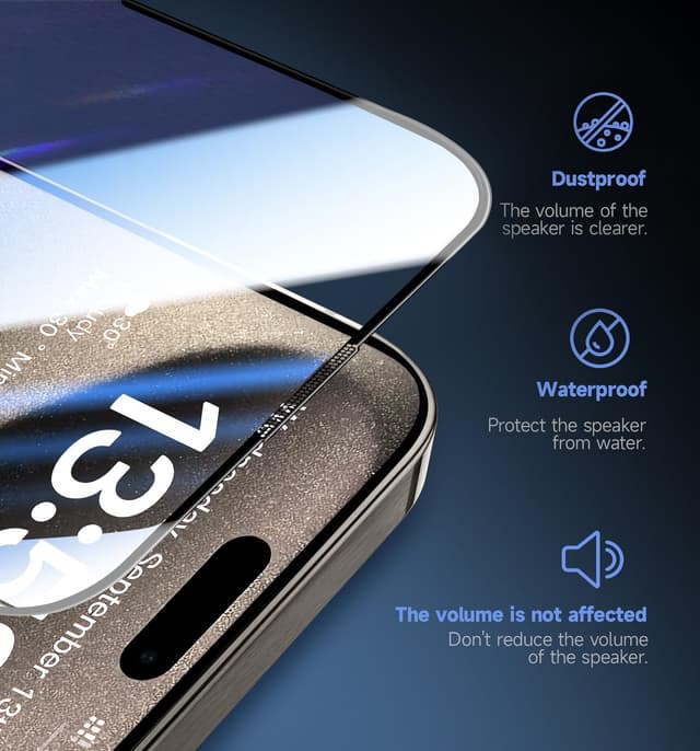 Detalle 2 de MAGIC JOHN 2 Pack iPhone 15 Pro Max 6.7in screen protector