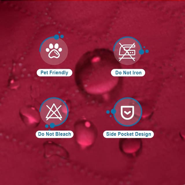 Thumbnail 6 de Jaotto Copridivano impermeabile trapuntato 2 posti con braccioli e tasche laterali (Bordeaux)