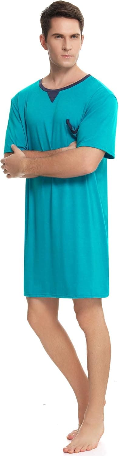 Detalle de Enjoyoself Uomo maglie pigiama in cotone (camicia lunga da notte) S–XXL