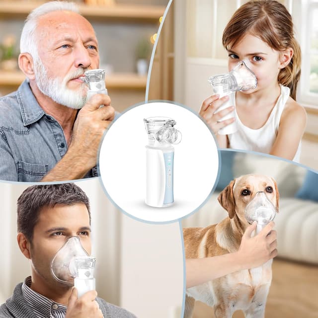 Thumbnail 6 de Tragbares Inhalationsgerät NIKYPJ (blau) mit 2 Geschwindigkeitsmodi, USB‑Aufladung und 3 Teilen für Erwachsene & Kinder