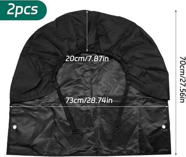 Detalle de BEASAFY 2er-Set Reifensäcke (27–29 Zoll) für Wohnwagen – wasserdichte Radabdeckung aus Oxfordstoff in Schwarz