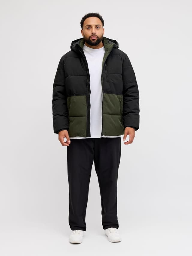 Detalle 2 de JACK & JONES Jjeowen puffer da uomo con cappuccio e chiusura imbottita