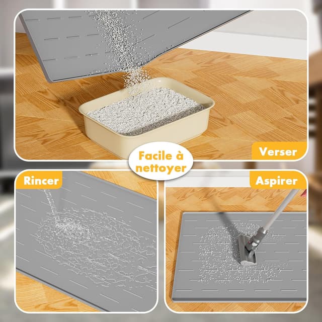 Thumbnail 4 de Pieviev Tapis Litière Chat Silicone 86x56cm