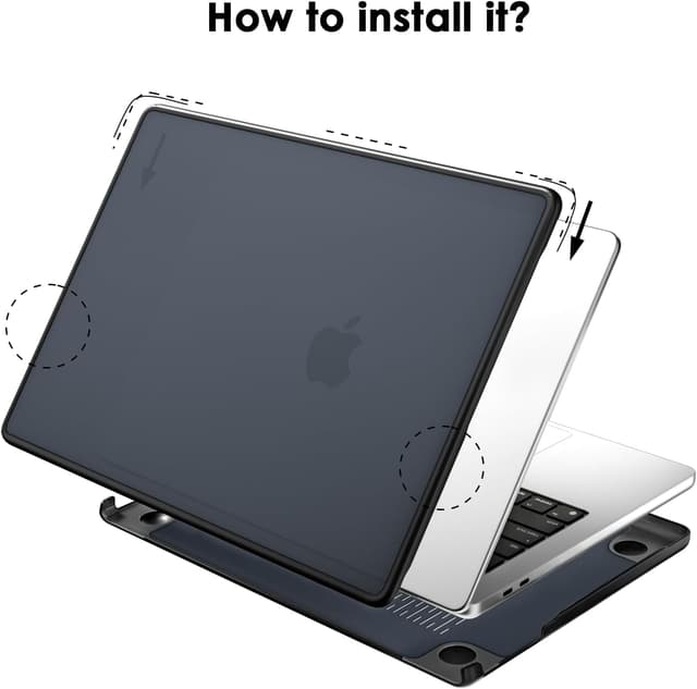 Detalle 2 de eleger bruchsichere Hülle für MacBook Pro 13 Zoll (M1/M2) – mattschwarzes TPU & Hart-PC Case