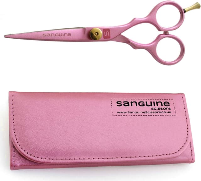 Detalle de Sanguine Professional Pink Hair Scissors (5.5 inch) with Pink Presentation Case