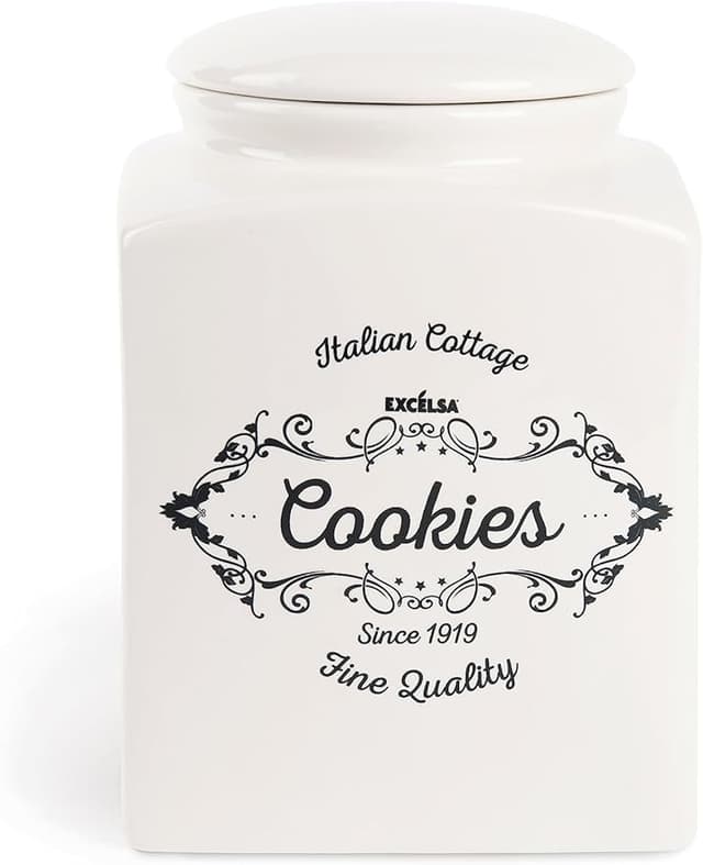 Imagen de Excelsa Tarro para Tartas Cerámica Blanco Marfil 3L 🍰 en OfertitasTOP