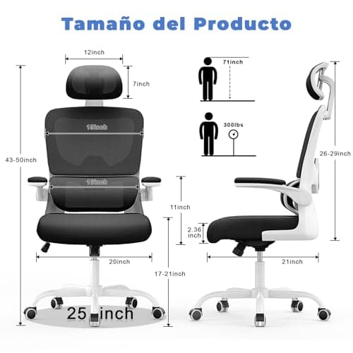 Detalle 2 de rattantree Silla de Oficina Ergonómica con Reposabrazos