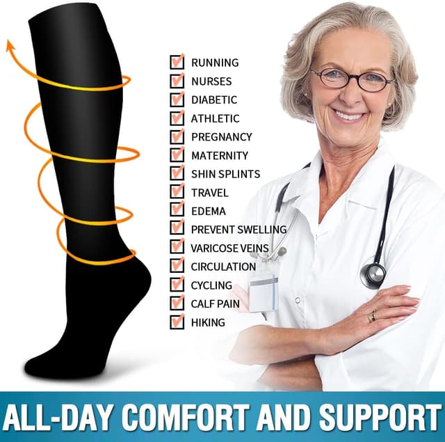 Thumbnail 6 de Compression Socks 15-20 mmHg 6 Pack