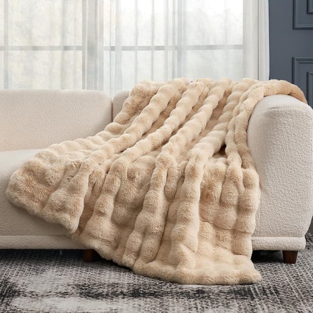 Thumbnail 6 de Cozy Bliss Bubble Faux Fur Throw 50 x 60
