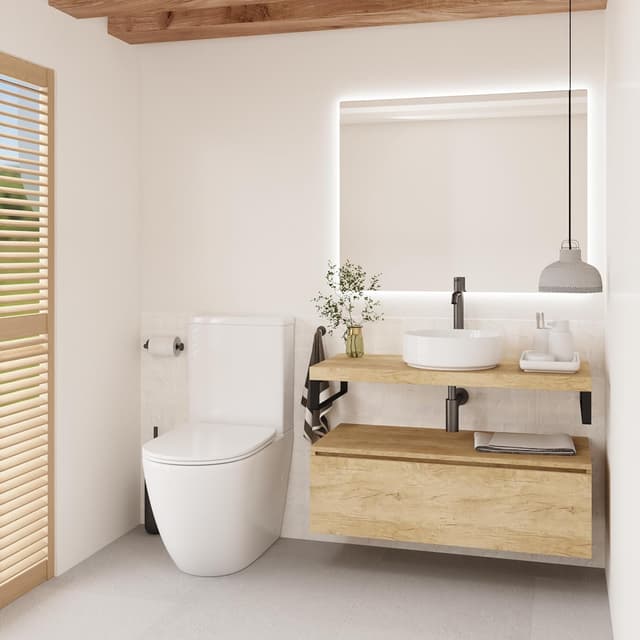 Detalle 1 de Baikal Lavabo cerámico redondo sobre encimera 36 cm