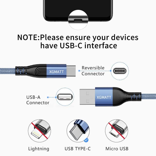 Detalle 1 de USB C Ladekabel 10 m, 3.1 A Schnellladen