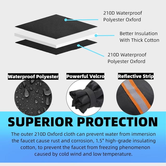 Thumbnail 3 de 3PCS Large Outside Tap Cover with Reflective Strip 20x15cm