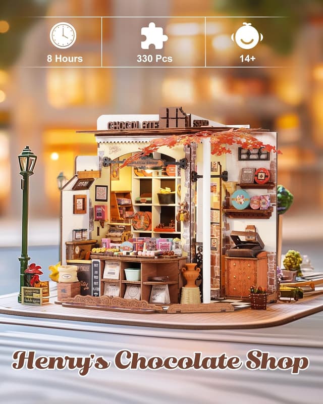Detalle 2 de Rolife Henry's Chocolate Shop 330-piece DIY mini house