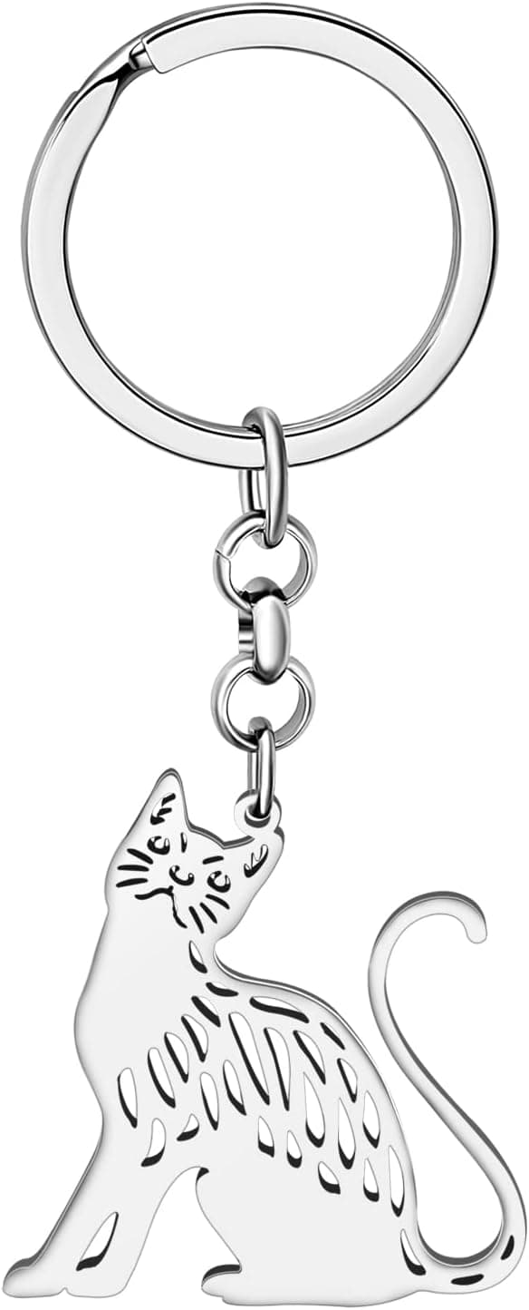 Detalle de Porte-clés chien BAMAY en acier inoxydable (breloque race, finition polie) pour clés et sacs