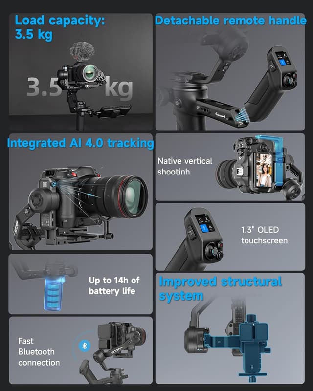 Detalle de SCORP 3 gimbal stabiliser, 3.5 kg payload