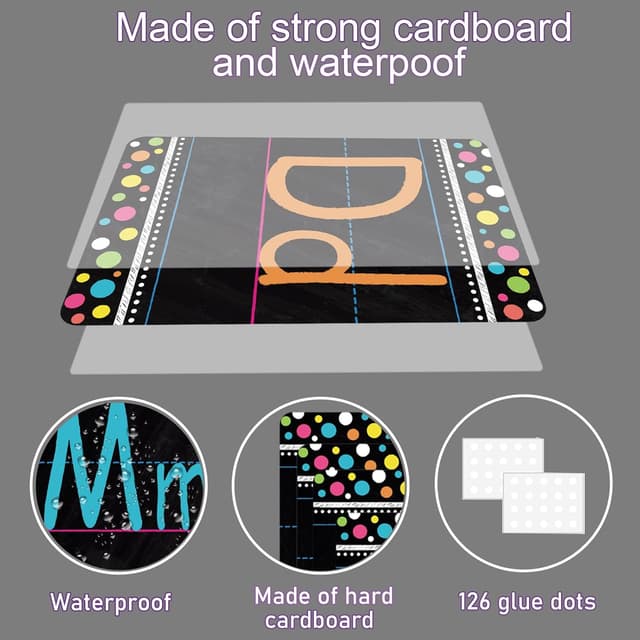 Detalle de Adduster Bulletin Board Letters ABC Alphabet Poster Classroom Set (Blackboard-style)