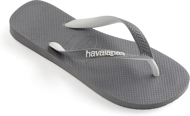 Detalle de Havaianas Brasil Logo Kids gris acier — sandales unisex pour enfant (12 UK Child)