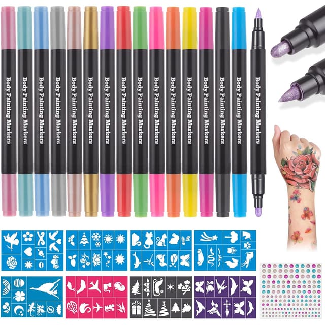 Imagen de Lictin Tattoostifte Kinder 16 Farben Tattoo Set 🎨 en OfertitasTOP