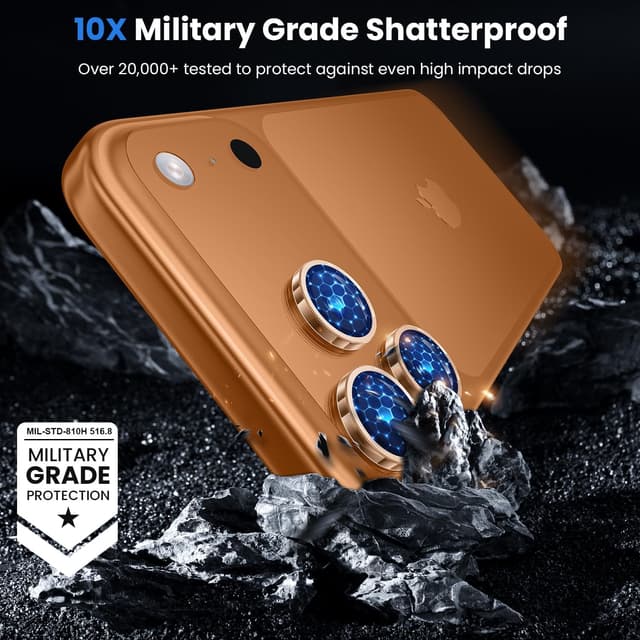 Detalle de WSKEN Tempered Glass Camera Lens Protector for iPhone 17 Pro / 17 Pro Max (9H, metal ring, clear)