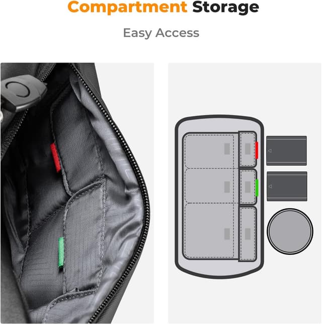 Thumbnail 3 de K&F CONCEPT Bolsa bandolera para cámara 33x22x15 cm