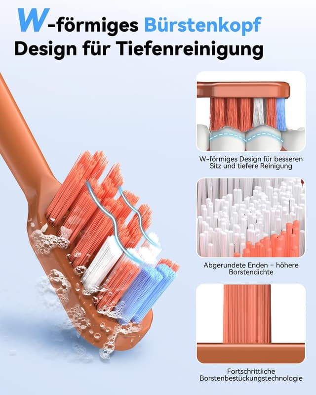 Thumbnail 6 de JTF Brosse à dents électrique sonique avec station UV et séchage, 5 modes, 6 têtes de rechange