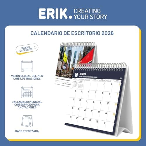 Detalle de Grupo Erik Calendario sobremesa 2026 — 19,5×16,5 cm 🗓