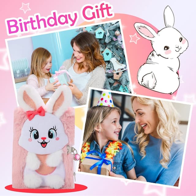 Thumbnail 1 de PinkSheep Kaninchen-Tagebuch mit Schloss 160 Seiten