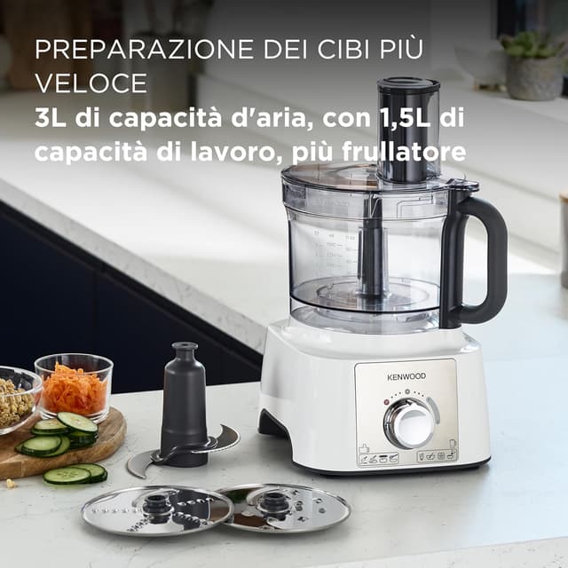 Detalle de Kenwood MultiPro Express FDP65.450WH Robot da Cucina con ciotola da 3 L, 1000 W e accessori