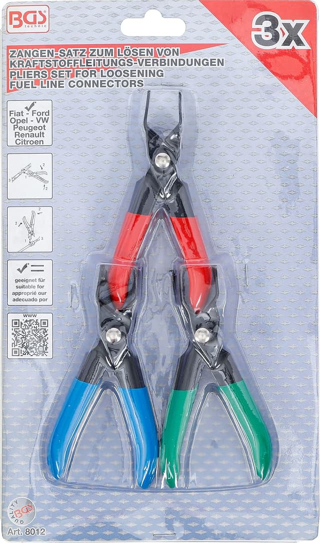Detalle 2 de BGS 8012 pinze per tubo carburante (set da 3 pezzi)