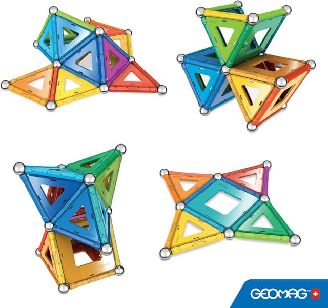 Detalle de Geomag Classic Rainbow 72 pièces – jeu de construction magnétique arc-en-ciel pour enfants
