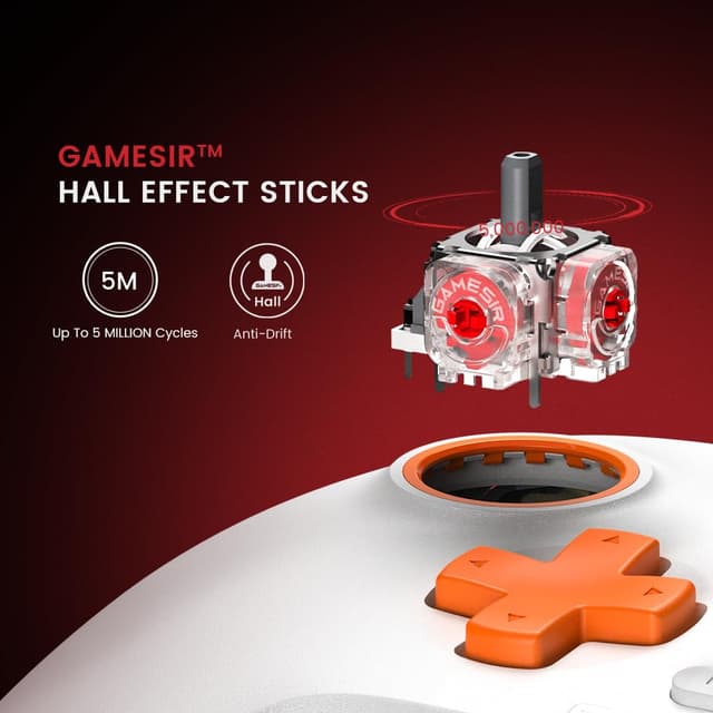 Detalle 2 de GameSir T7 Wired Controller for Xbox Series X|S, Xbox One & Windows 10/11 (Hall Effect) — White