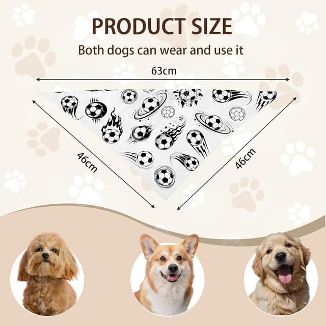 Detalle de Shaeotek 2-pack Soccer Dog Bandanas (Black & White Triangle)