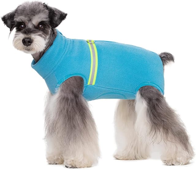 Detalle de BT Bear Cosy Polar Fleece Coat for Dogs (Full-body jacket) – Blue, Size L
