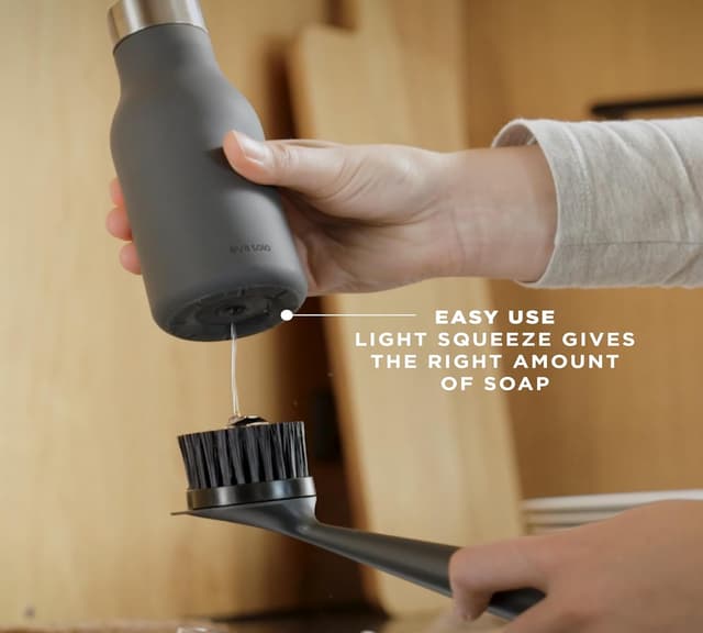 Detalle de EVA SOLO Squeeze Seifenspender aus Silikon – schwarz