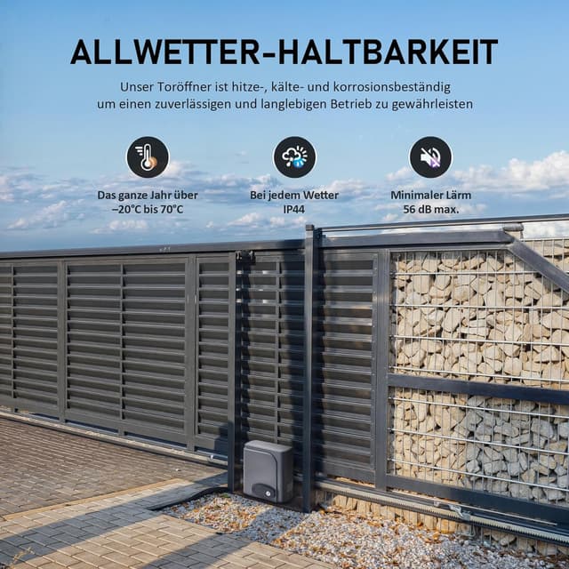 Detalle 2 de CO-Z Schiebetorantrieb 280 W mit Fernbedienung – Toröffner für Schiebetore bis 600 kg oder 12 m