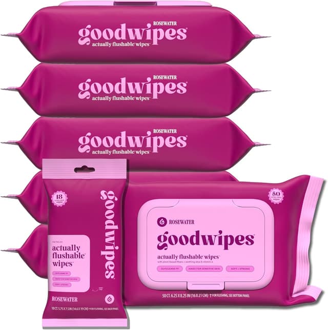 Detalle de Goodwipes Flushable XL Butt Wipes with Aloe & Vitamin E (Extra-Large, Sewer & Septic Safe)